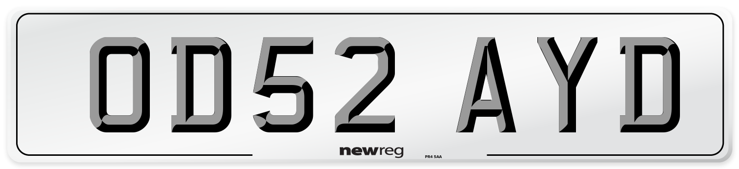 OD52 AYD Number Plate from New Reg